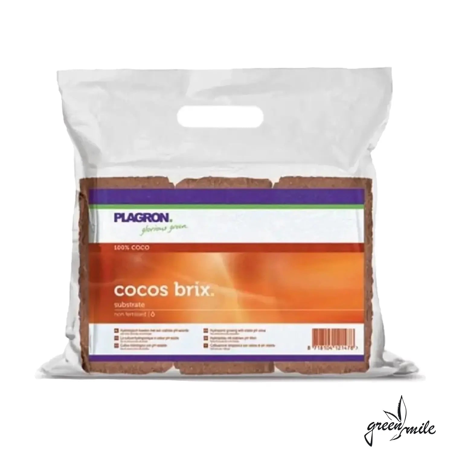 Plagron. Cocos Brix, 9L, 6 Stueck, Vorderansicht