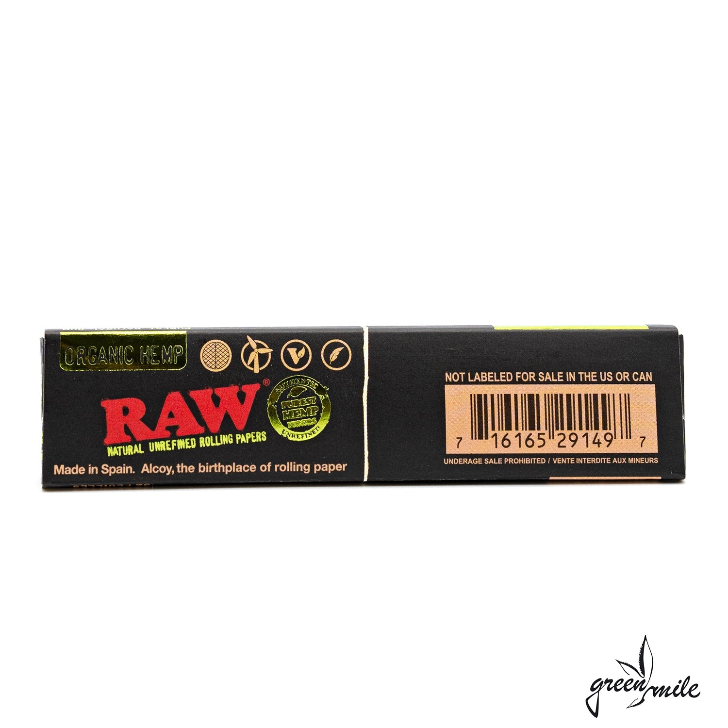 Raw Black, Organic Hemp, King Size, Rückansicht