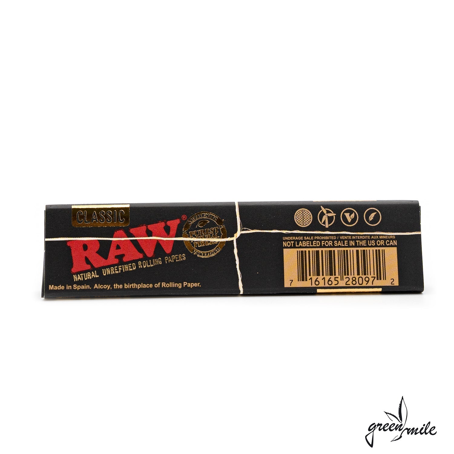 Raw Classic Black Papers, King Size Slim, Rückansicht