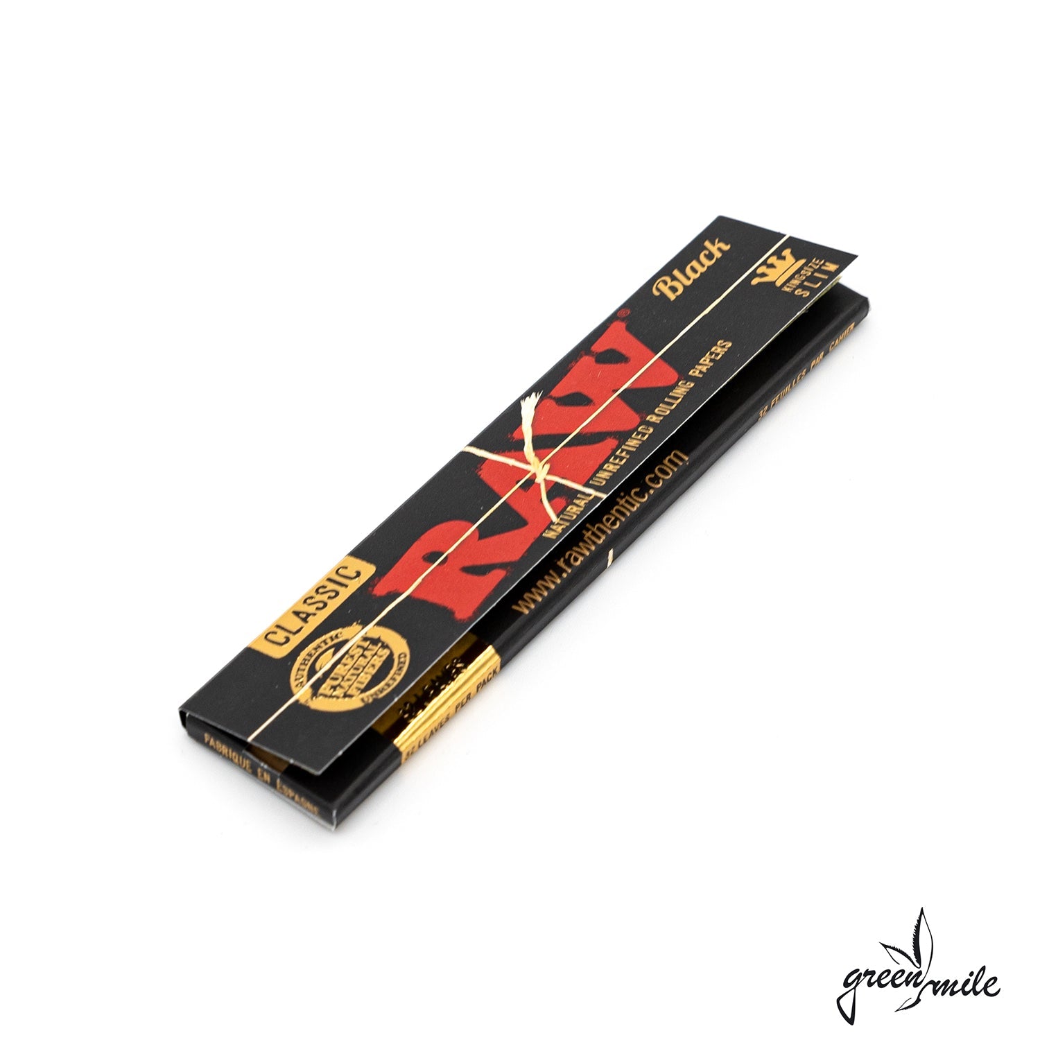 Raw Classic Black Papers, King Size Slim, Seitenansicht