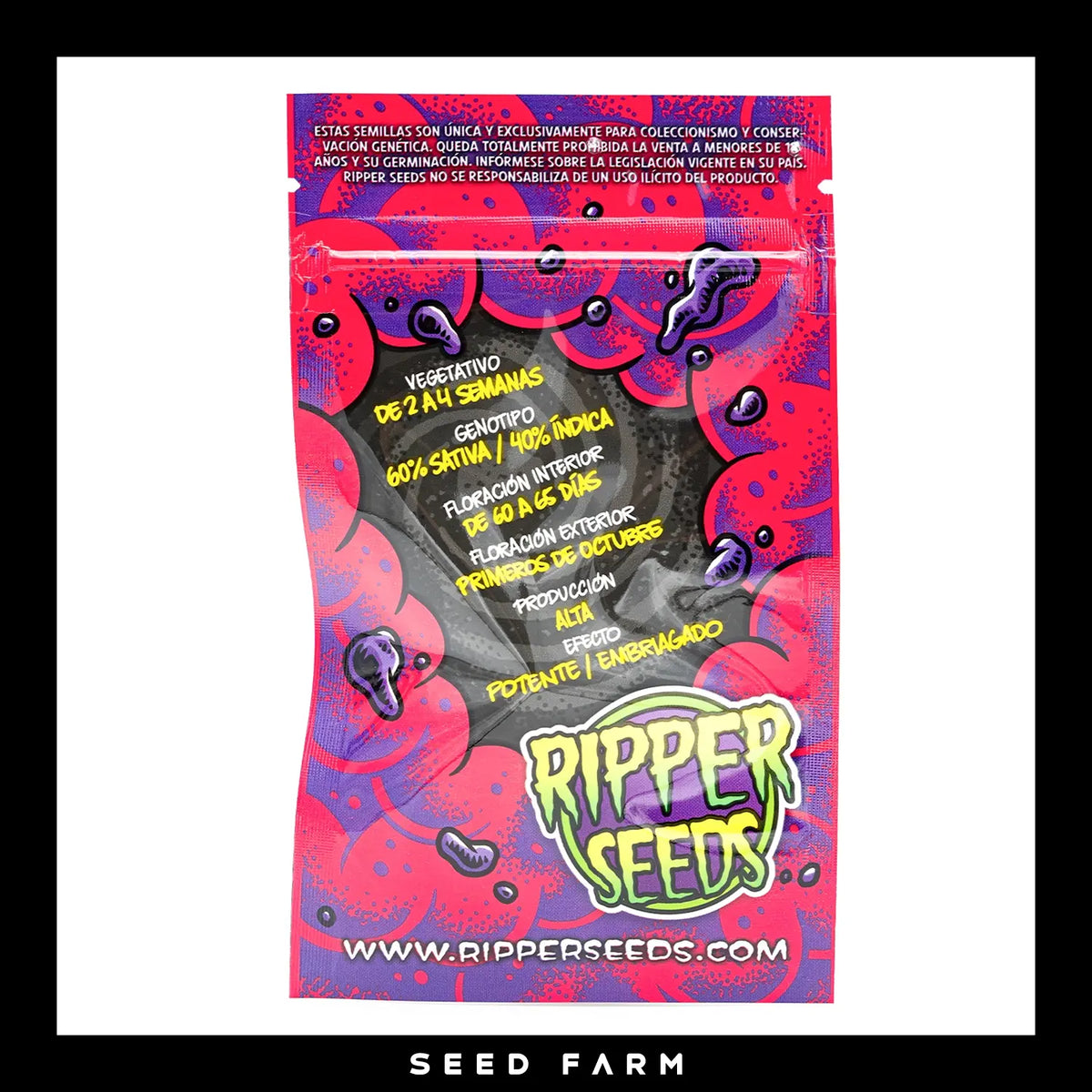 Ripper Seeds Brain Cake feminisierte Cannabis Samen, Rückansicht