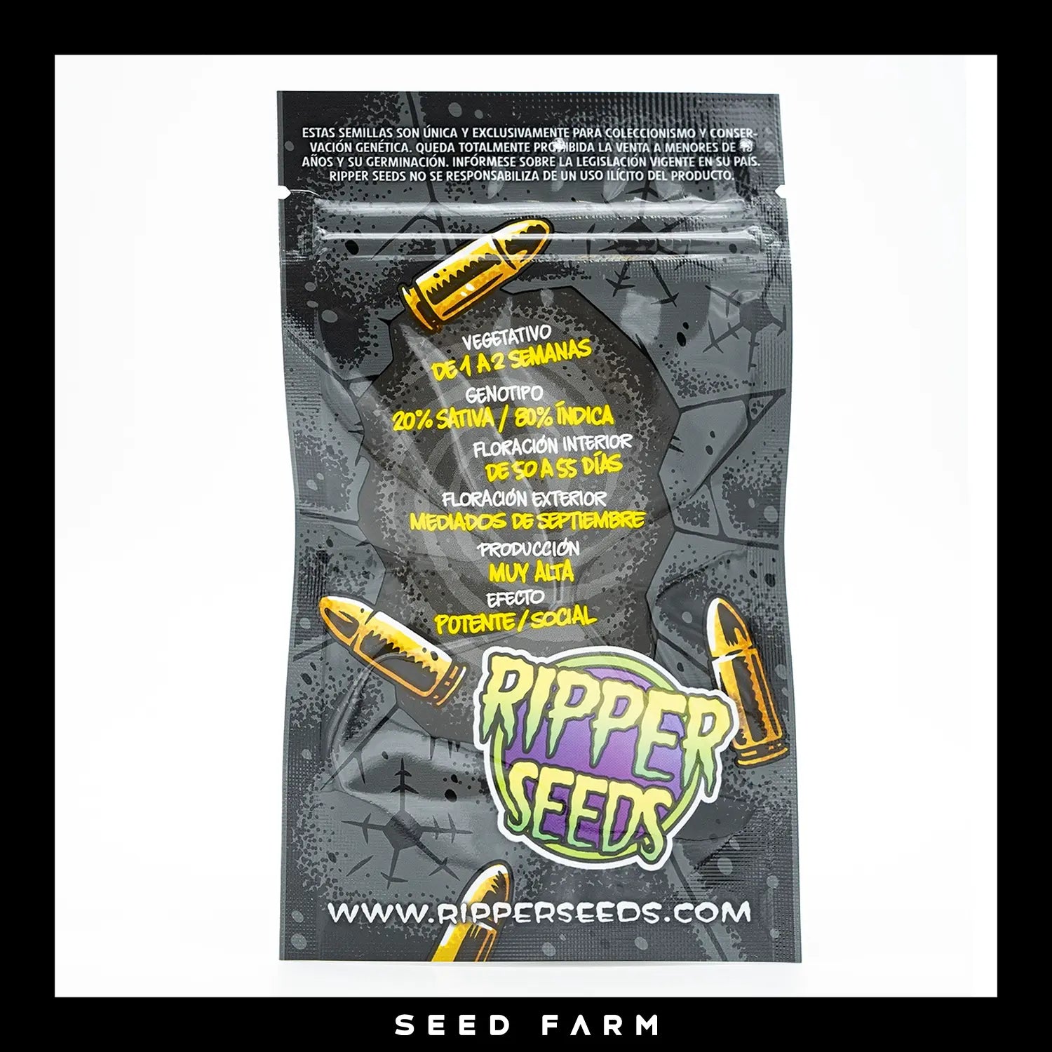 Ripper Seeds Criminal Plus feminisierte Cannabis Samen, Rückansicht