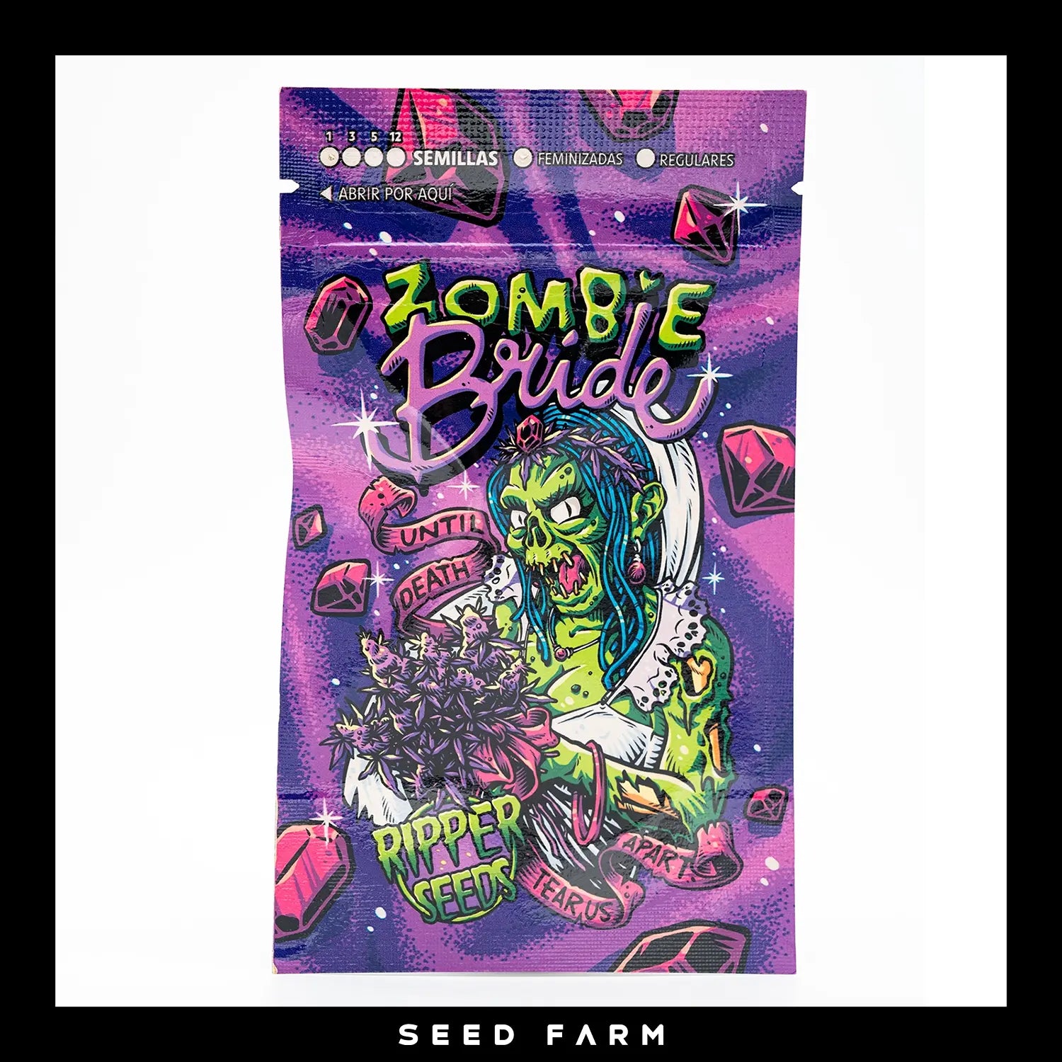 Ripper Seeds Zombie Bride feminisierte Cannabis Samen, Vorderansicht