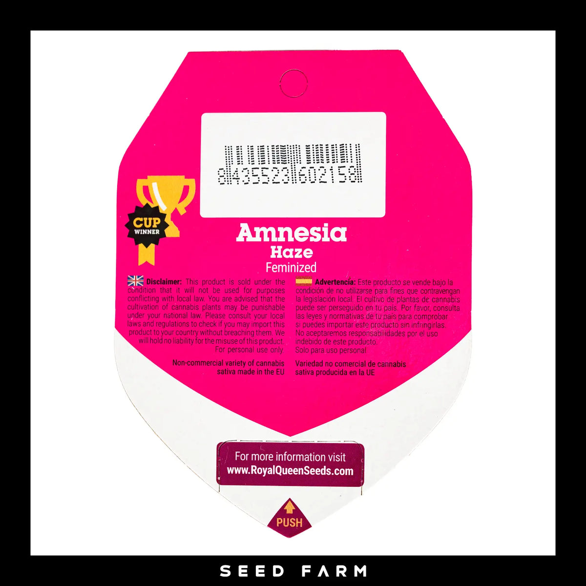 Royal Queen Seeds Amnesia Haze, feminisierte Cannabis Samen, Rückansicht