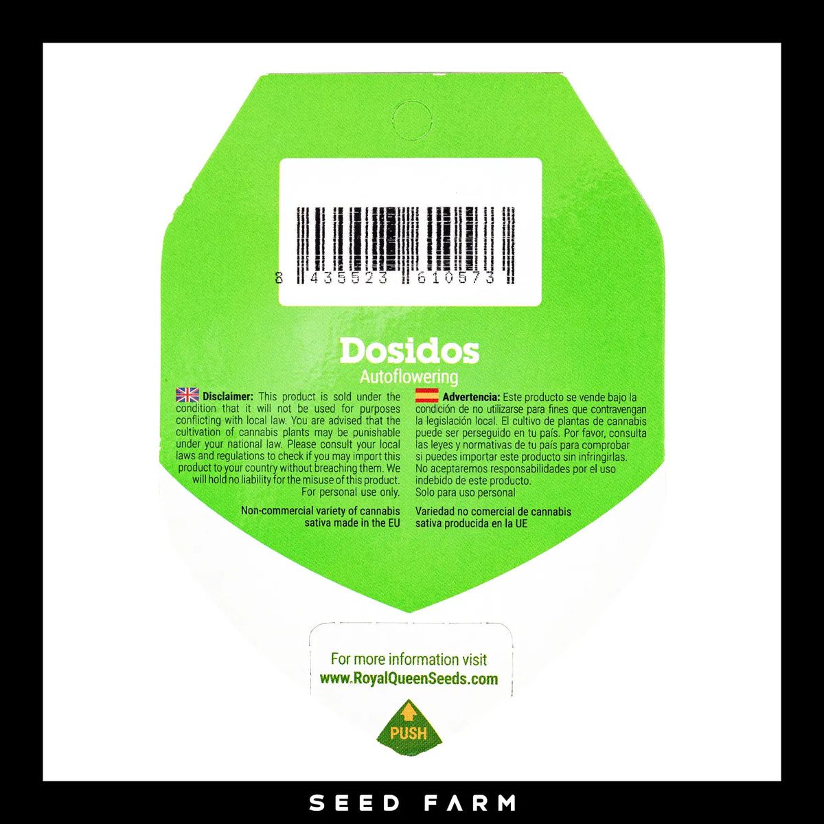 Royal Queen Seeds Dosidos, automatic Cannabis Samen, Rückansicht