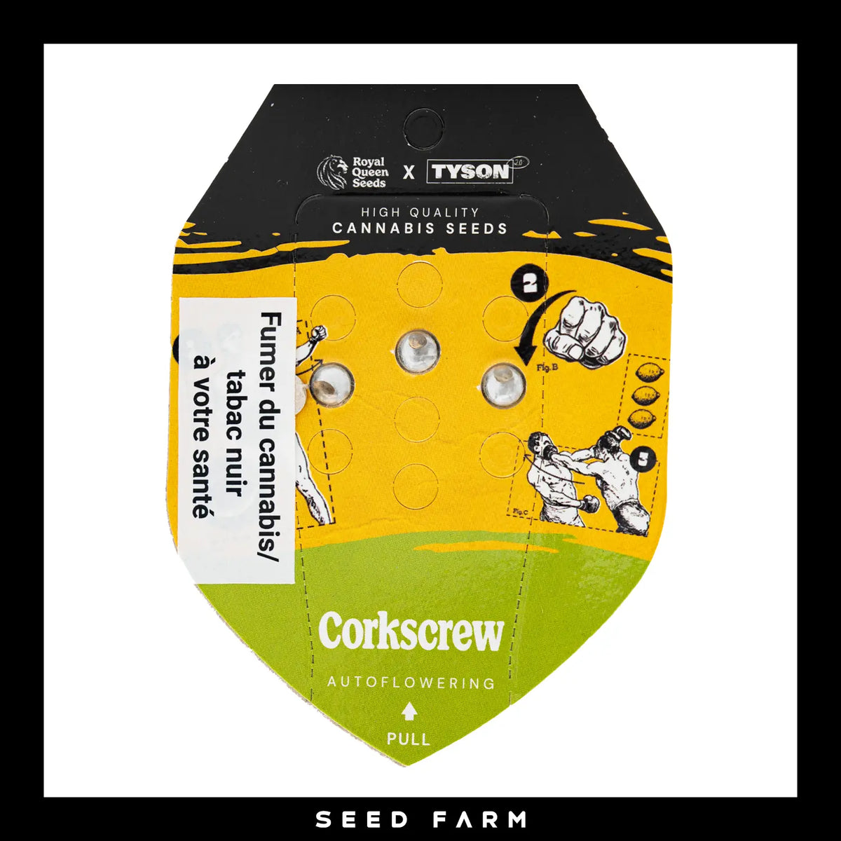 Royal Queen Seeds x Mike Tyson Corkscrew, automatic Cannabis Samen, 3 Stück, Vorderansicht