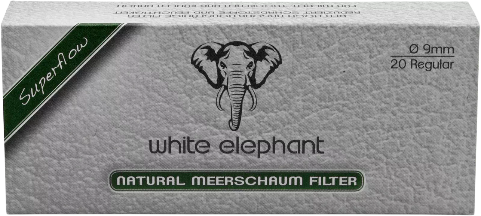 White Elephant - Natural Meerschaum Filter 9mm | 20 Stk.