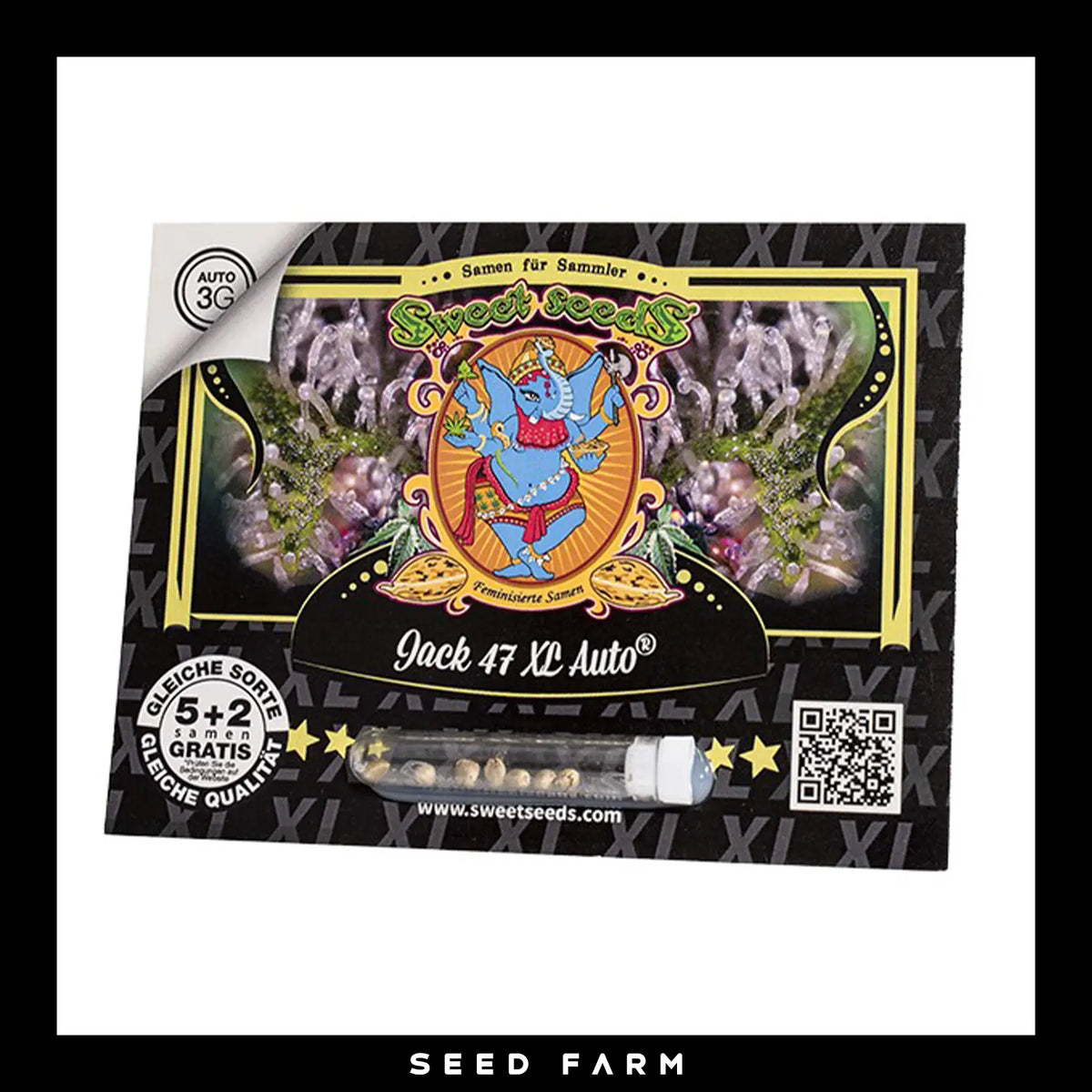 Sweet Seeds, Jack 47 XL, automatische Cannabis Samen, 5+2 Seeds, Vorderansicht
