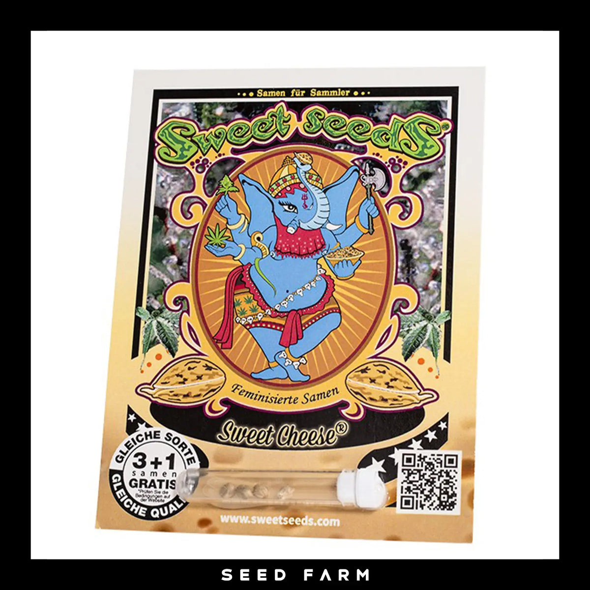 Sweet Seeds, Sweet Cheese, feminisierte Cannabis Samen, 3+1 Seeds, Vorderansicht