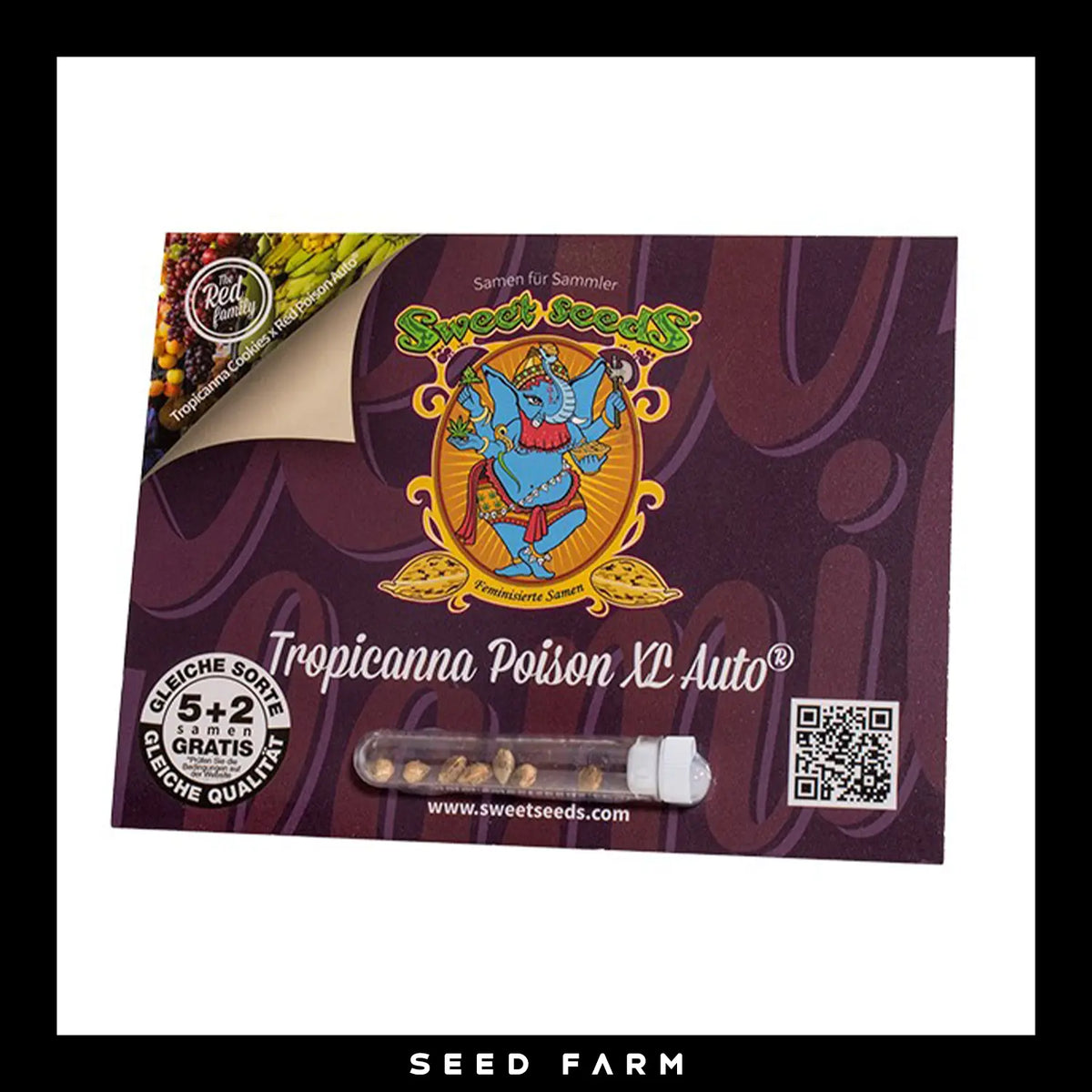 Sweet Seeds, Tropicanna Poison XL, automatische Cannabis Samen, 5+2 Seeds, Vorderansicht